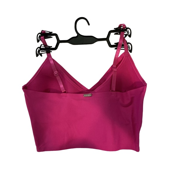 Steve Madden Womens Pink Rhinestone Studded V-Neck Crop Cami Bra Top Size M - Picture 4 of 6